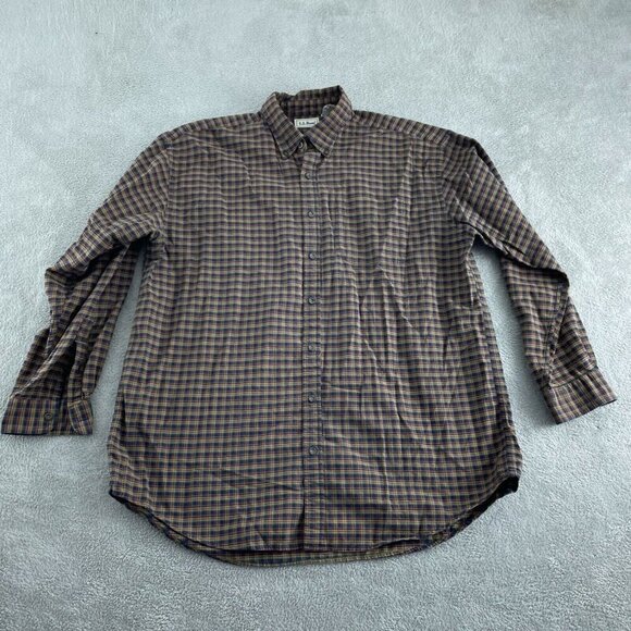 L.L. Bean Mens Tall XL Plaid Button-Down Shirt 100% Cotton 5410 - Picture 1 of 10